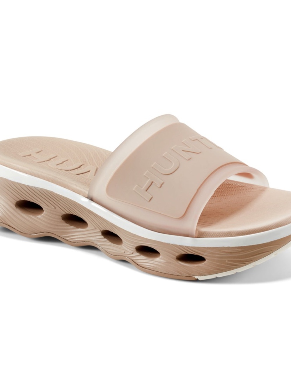 Hunter Geneva Women's Slip-On Casual Slide Sandal in Medium Natural
